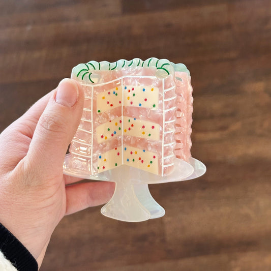 birthday cake hair clip