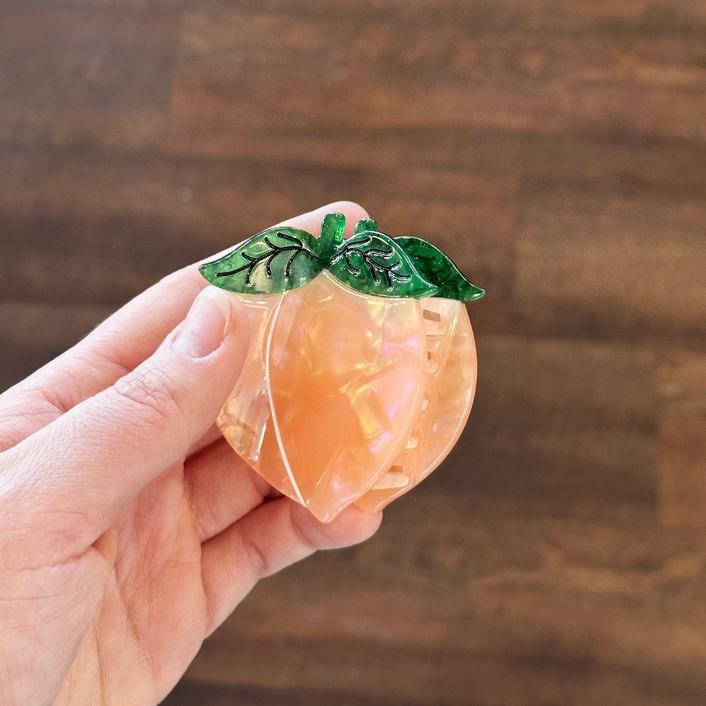 peach hair clip