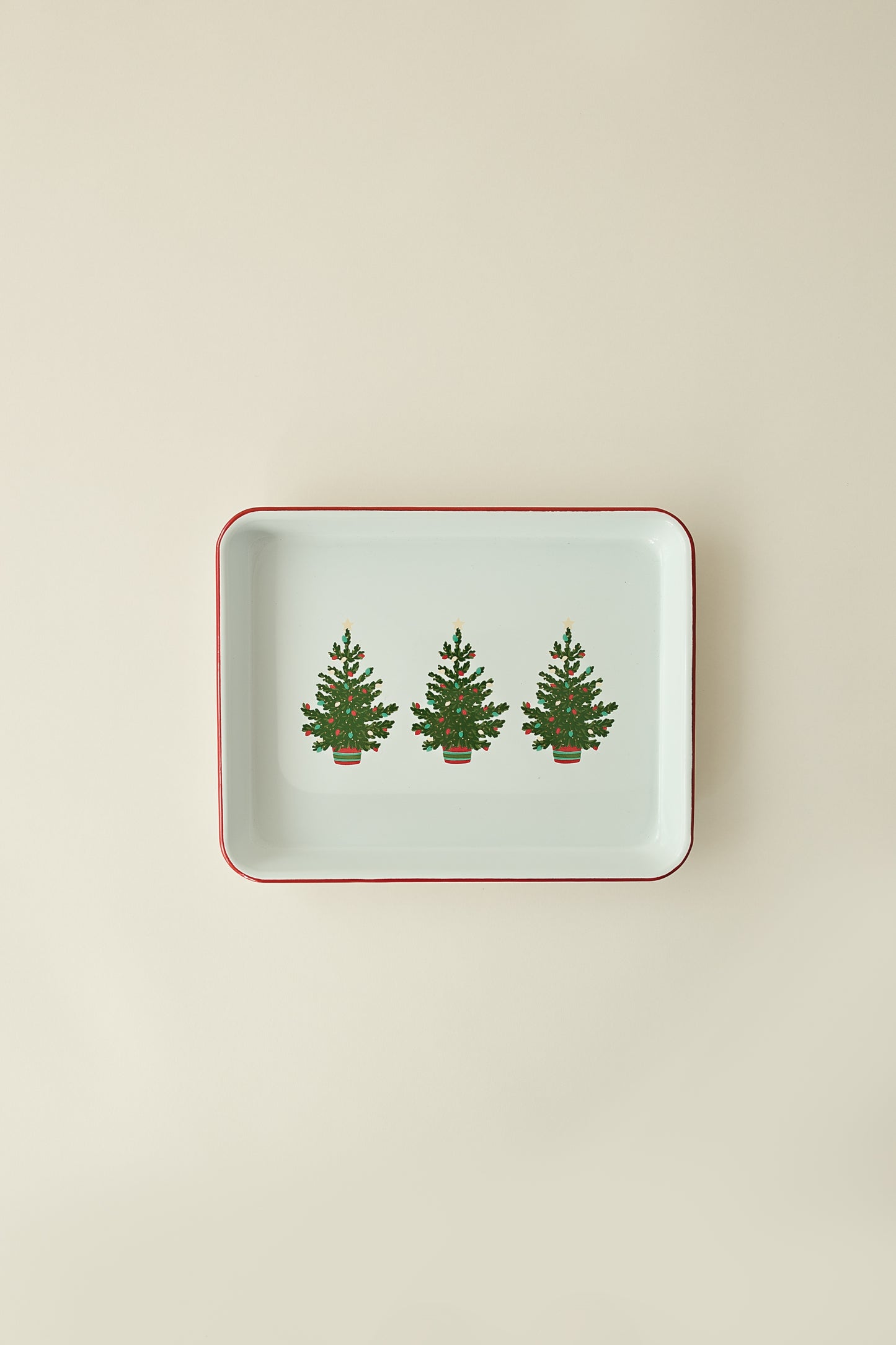 Christmas Tree Enamel Tray