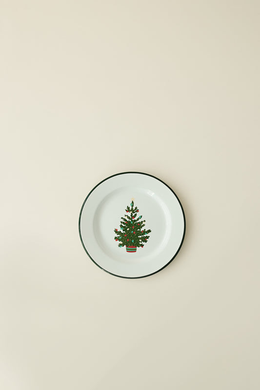 Enamel Christmas Tree Salad Plate