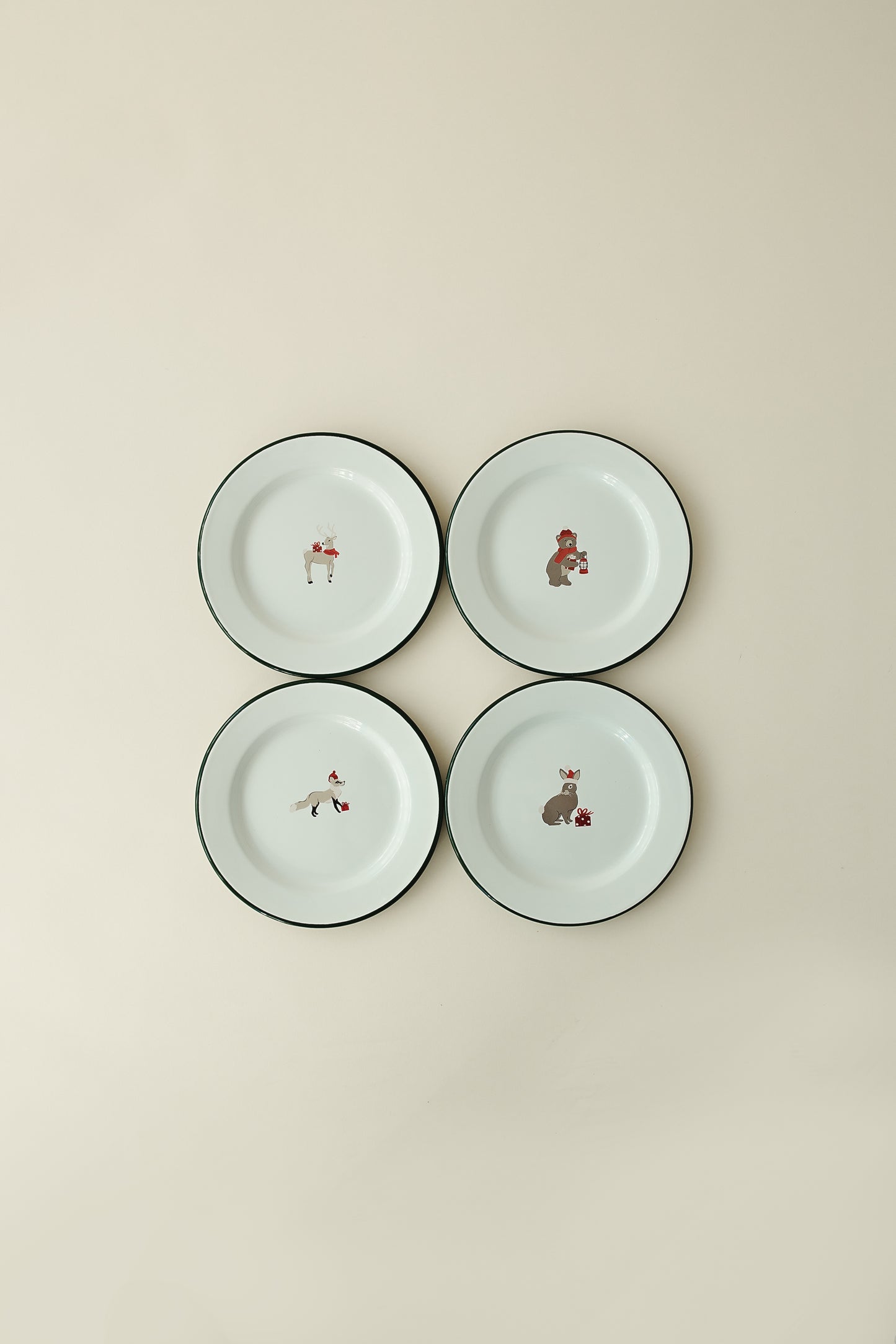 Holiday Animal Salad Plate Set