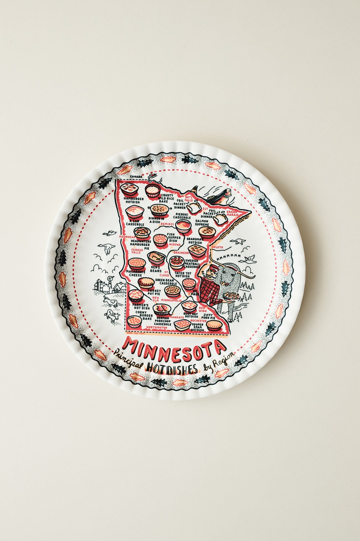 MN Hotdish Plate Set