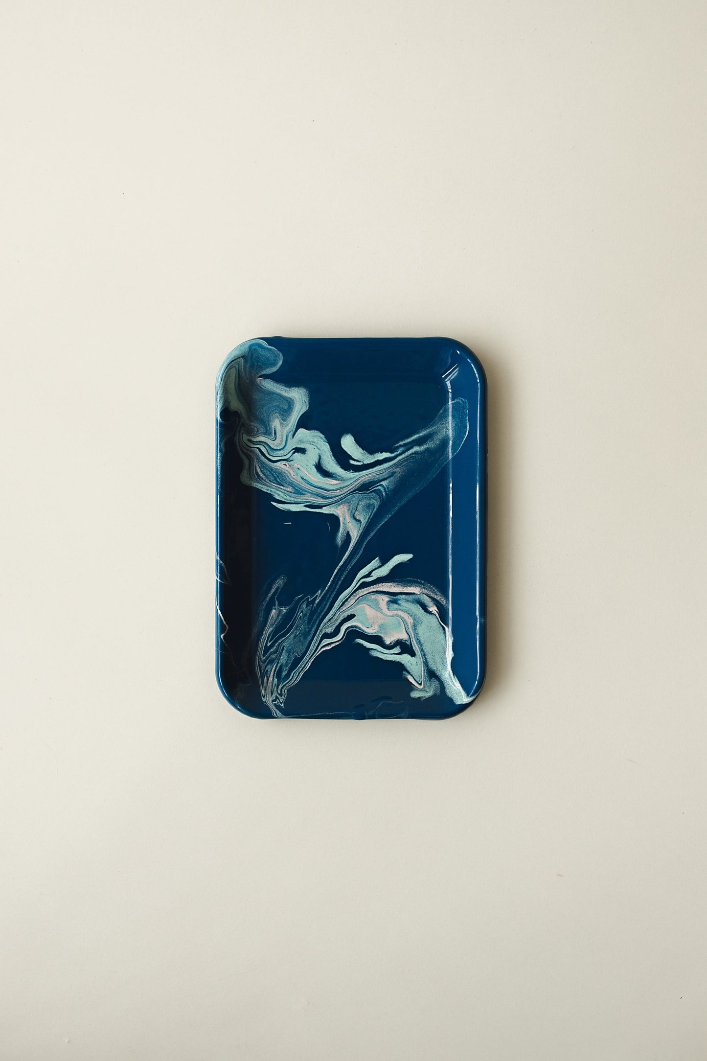 Swirl Enamelware Rectangle Tray