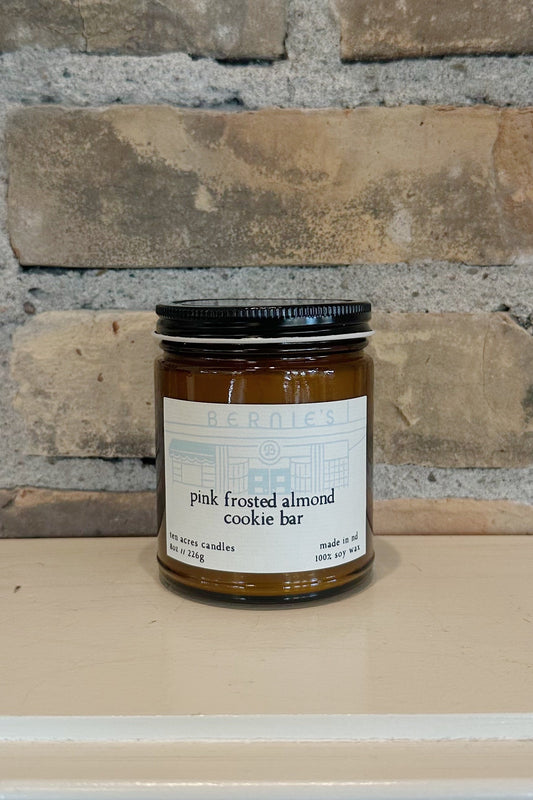 pink frosted almond cookie bar candle